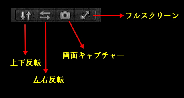 Bエリアの機能説明（フルスクリーン、キャプチャ等）