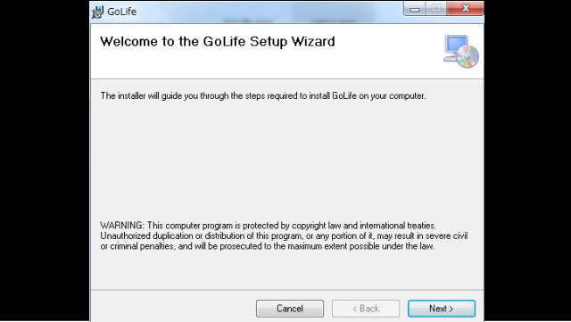 Welcom to GoLife Setup Wizard