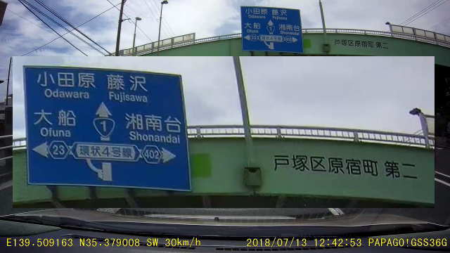 歩道橋の文字や案内表示