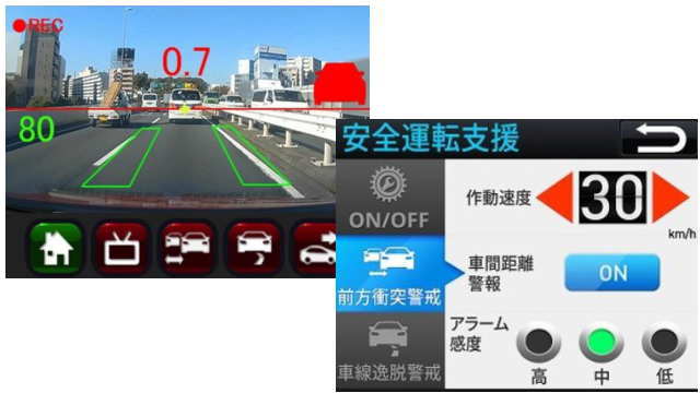 安全運転支援機能の動作イメージ