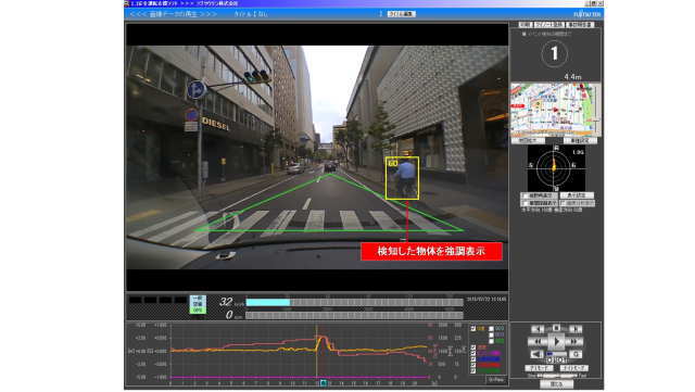 検知した動体を強調表示する専用ビューアー